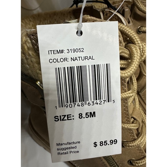 Cliffs by White Mountain Kelsie Womens Boots 8.5M Natural Tan Hiking Knit 319052 - Picture 3 of 6